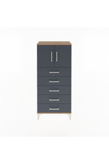 Arges Dolap Tek Raflı 4 Çekmeceli 2 Kapaklı 60x30x134
