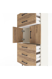 Arges Dolap Tek Raflı 5 Çekmeceli 2 Kapaklı 60x30x134 Aytaşı-Çam