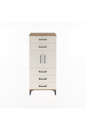 Arges Dolap Tek Raflı 5 Çekmeceli 2 Kapaklı 60x30x134 Çam-Aytaşı