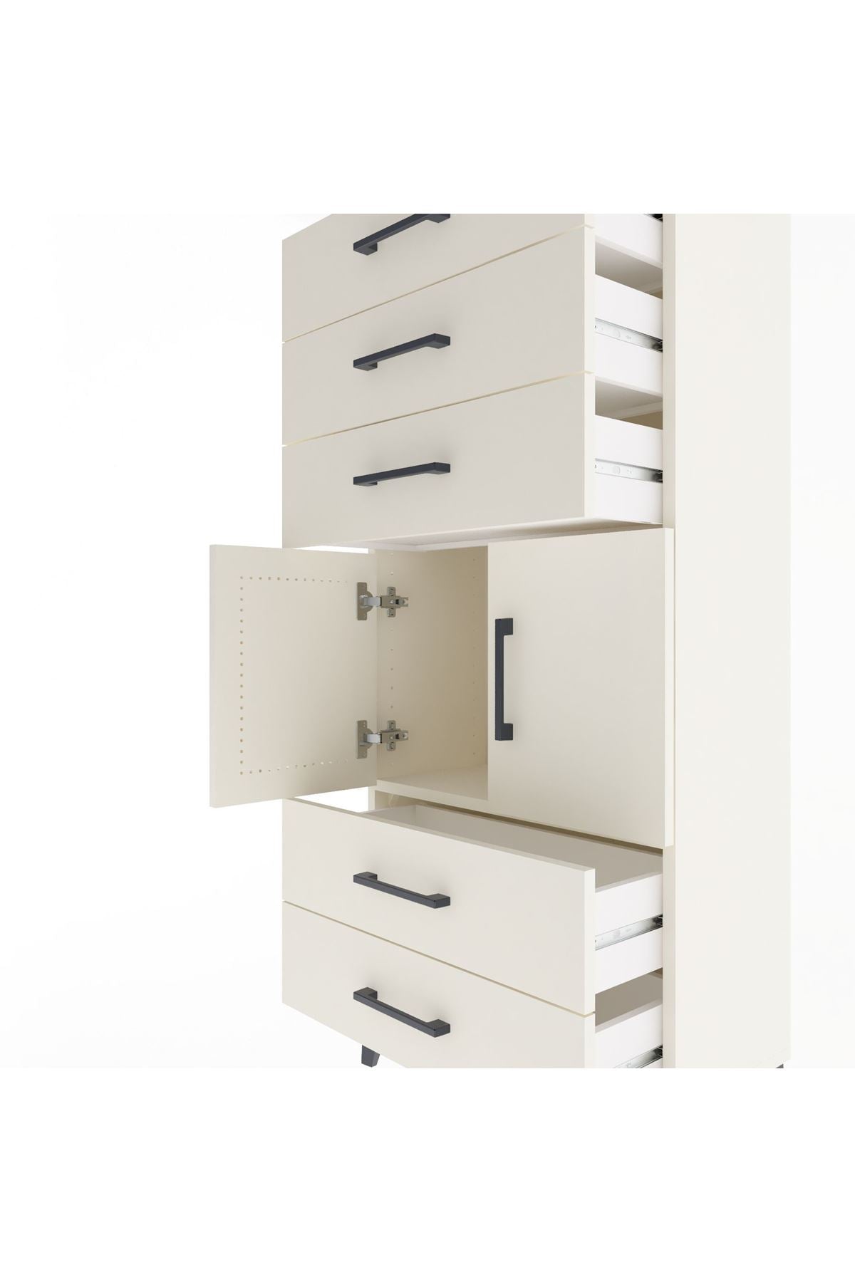 Arges Dolap Tek Raflı 5 Çekmeceli 2 Kapaklı 60x30x134 Aytaşı-Aytaşı