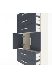 Arges Dolap Tek Raflı 5 Çekmeceli 2 Kapaklı 60x30x134 Aytaşı-Antrasit