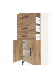 Arges Dolap Tek Raflı 3 Çekmeceli 2 Kapaklı 60x30x134 Aytaşı-Çam