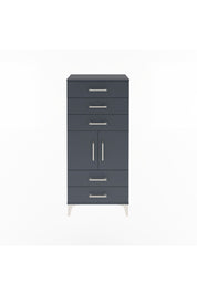 Arges Dolap Tek Raflı 5 Çekmeceli 2 Kapaklı 60x30x134 Antrasit-Antrasit