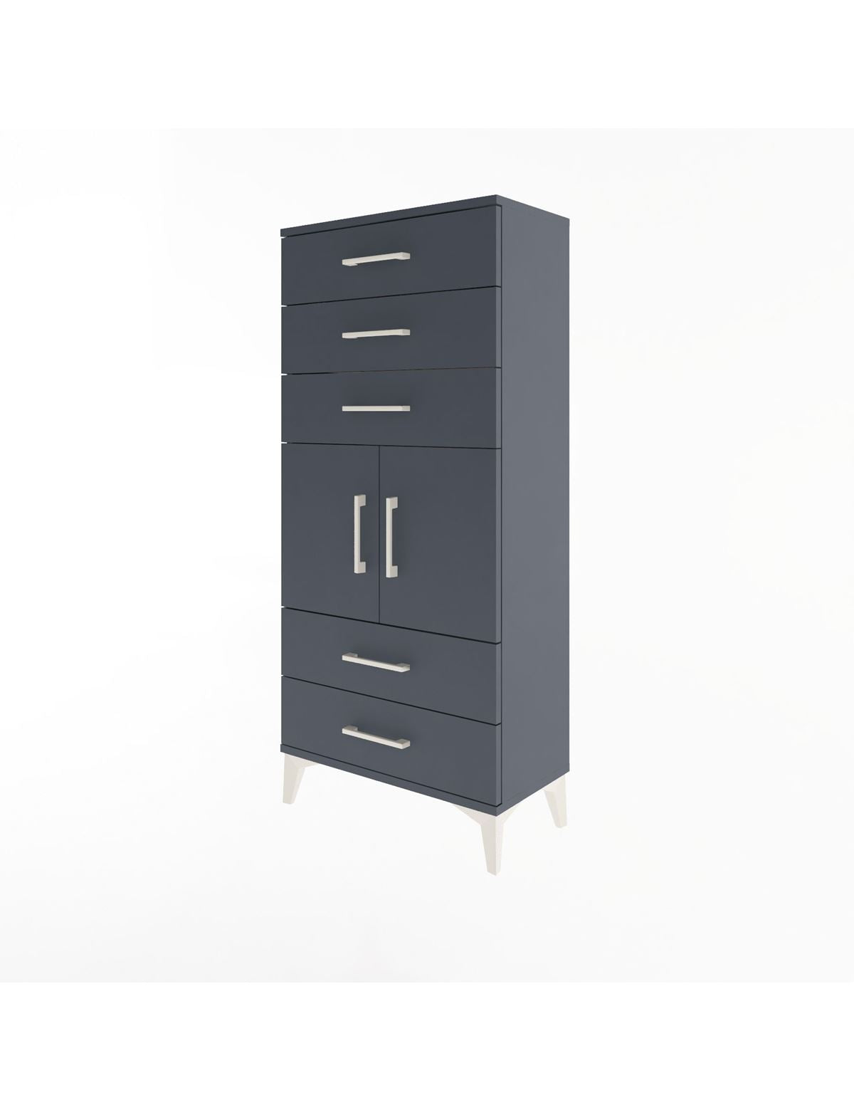 Arges Dolap Tek Raflı 5 Çekmeceli 2 Kapaklı 60x30x134 - S17M127V5A
