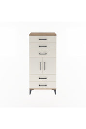 Arges Dolap Tek Raflı 5 Çekmeceli 2 Kapaklı 60x30x134 Çam-Aytaşı