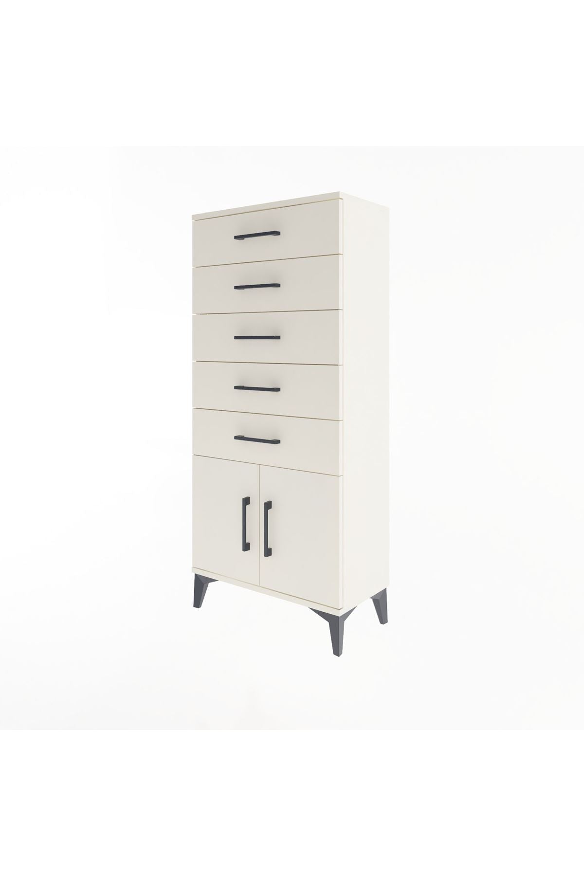 Arges Dolap 5 Raflı 2 Kapaklı 60x30x134 Aytaşı-Aytaşı