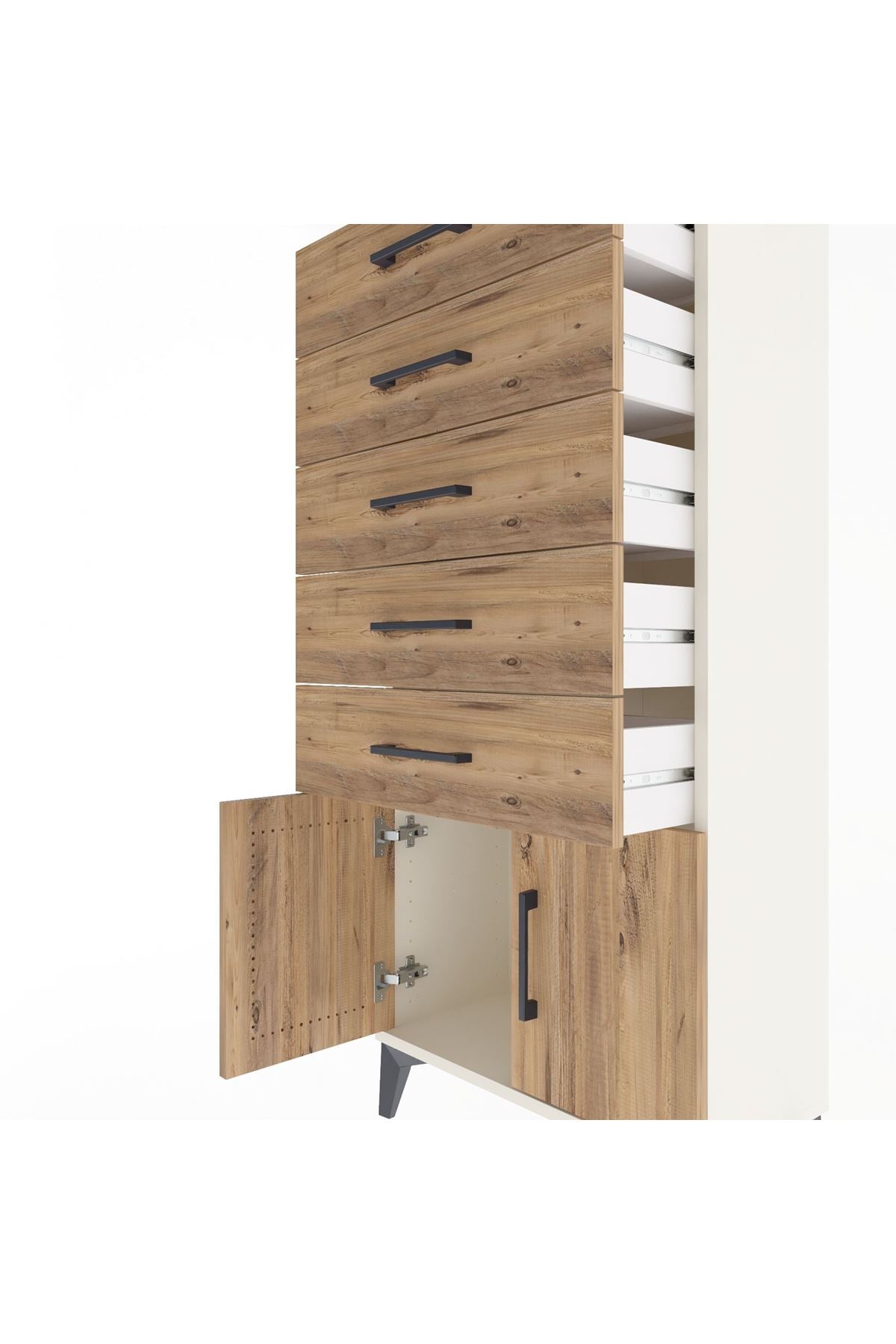 Arges Dolap 5 Raflı 2 Kapaklı 60x30x134 Aytaşı-Çam