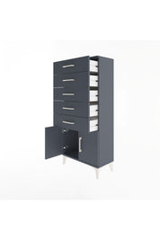 Arges Dolap 5 Raflı 2 Kapaklı 60x30x134 Antrasit-Antrasit