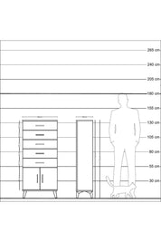 Arges Dolap 5 Raflı 2 Kapaklı 60x30x134 Antrasit-Çam