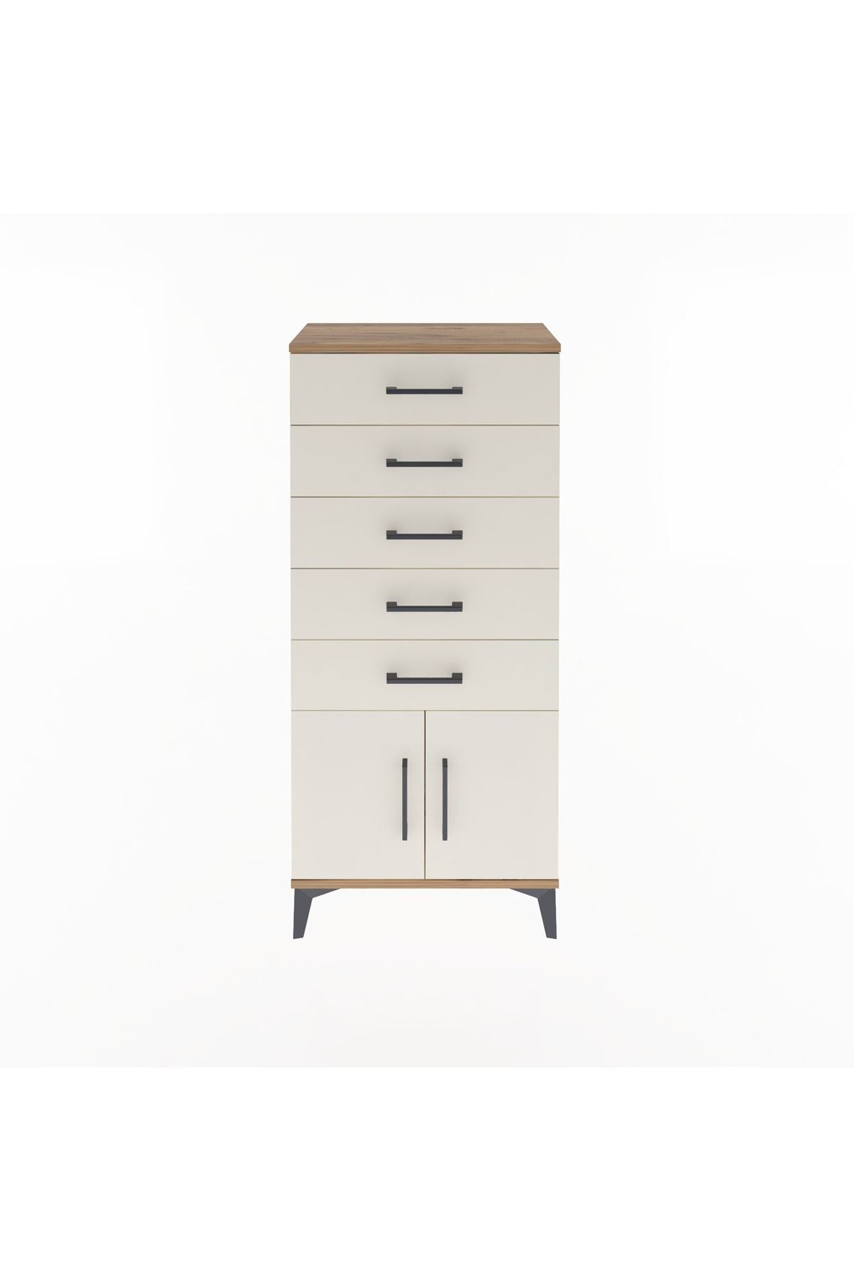 Arges Dolap 5 Raflı 2 Kapaklı 60x30x134 Çam-Aytaşı