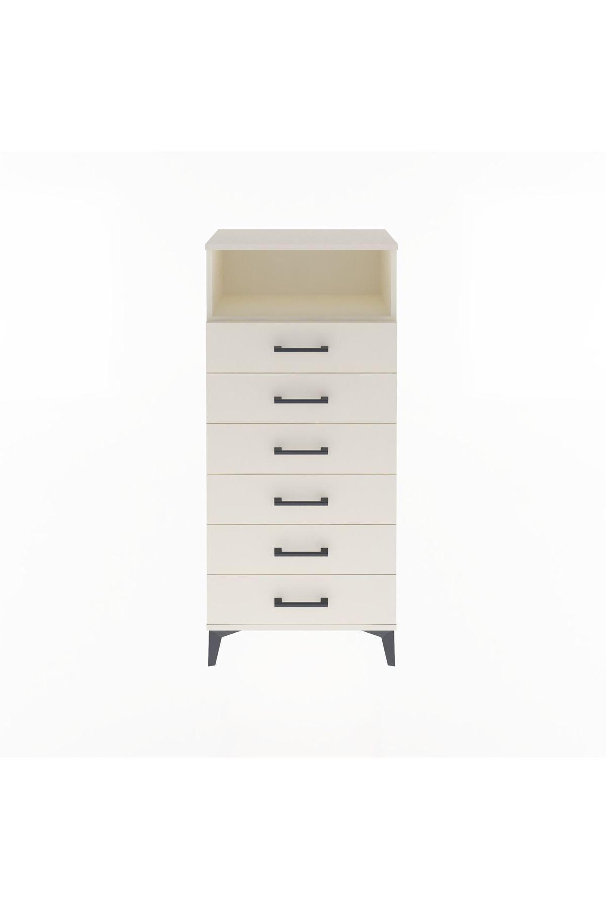 Arges Dolap Tek Raflı 6 Çekmeceli 60x30x134 Aytaşı-Aytaşı