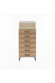 Arges Dolap Tek Raflı 6 Çekmeceli 60x30x134 Aytaşı-Çam