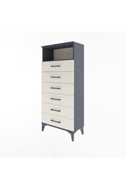 Arges Dolap Tek Raflı 6 Çekmeceli 60x30x134 Antrasit-Aytaşı