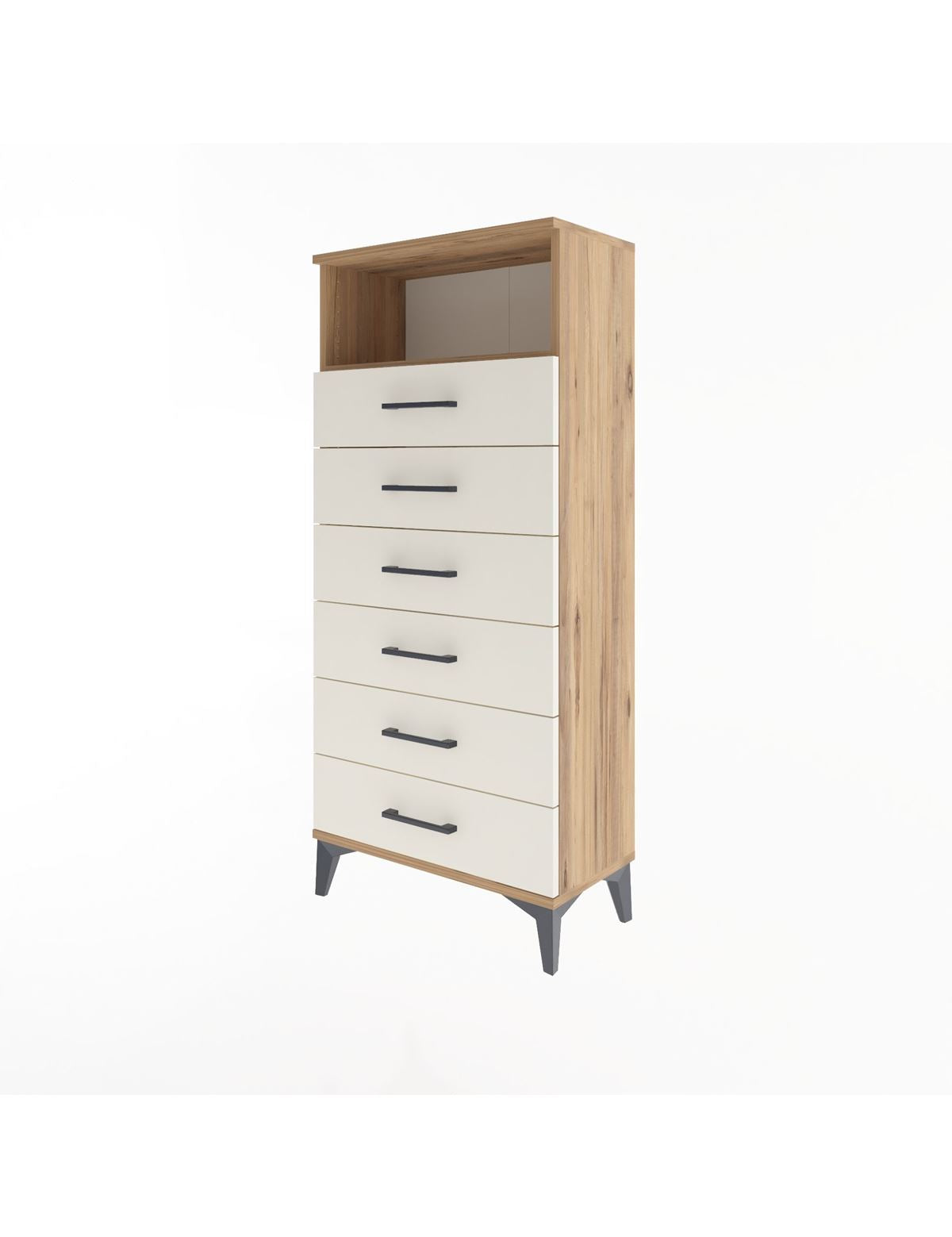 Arges Dolap Tek Raflı 6 Çekmeceli 60x30x134 - S17M129V7A
