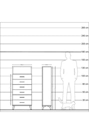 Arges Dolap Tek Raflı 6 Çekmeceli 60x30x134 Çam-Aytaşı