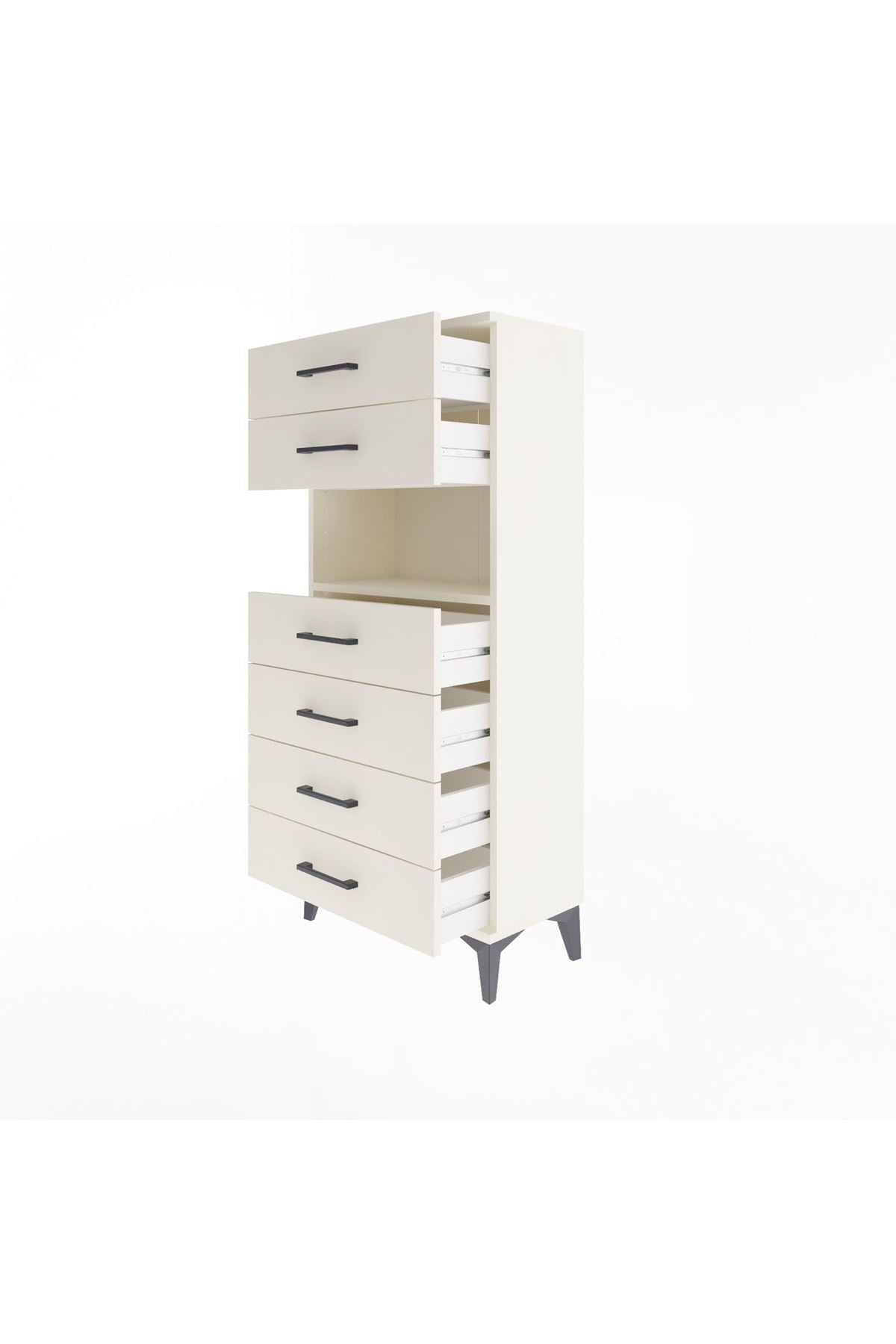 Arges Dolap Tek Raflı 6 Çekmeceli 60x30x134 Aytaşı-Aytaşı