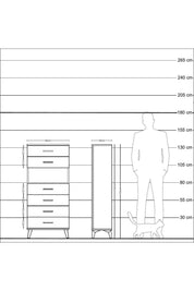 Arges Dolap Tek Raflı 6 Çekmeceli 60x30x134 Aytaşı-Aytaşı