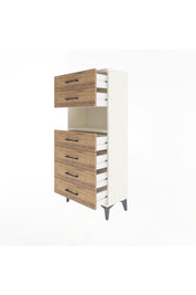 Arges Dolap Tek Raflı 6 Çekmeceli 60x30x134 Aytaşı-Çam