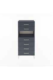 Arges Dolap Tek Raflı 6 Çekmeceli 60x30x134 Antrasit-Antrasit