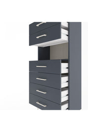 Arges Dolap Tek Raflı 6 Çekmeceli 60x30x134 Antrasit-Antrasit