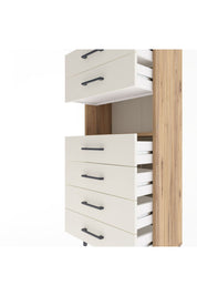 Arges Dolap Tek Raflı 6 Çekmeceli 60x30x134 Çam-Aytaşı