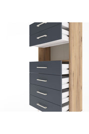 Arges Dolap Tek Raflı 6 Çekmeceli 60x30x134 Çam-Antrasit