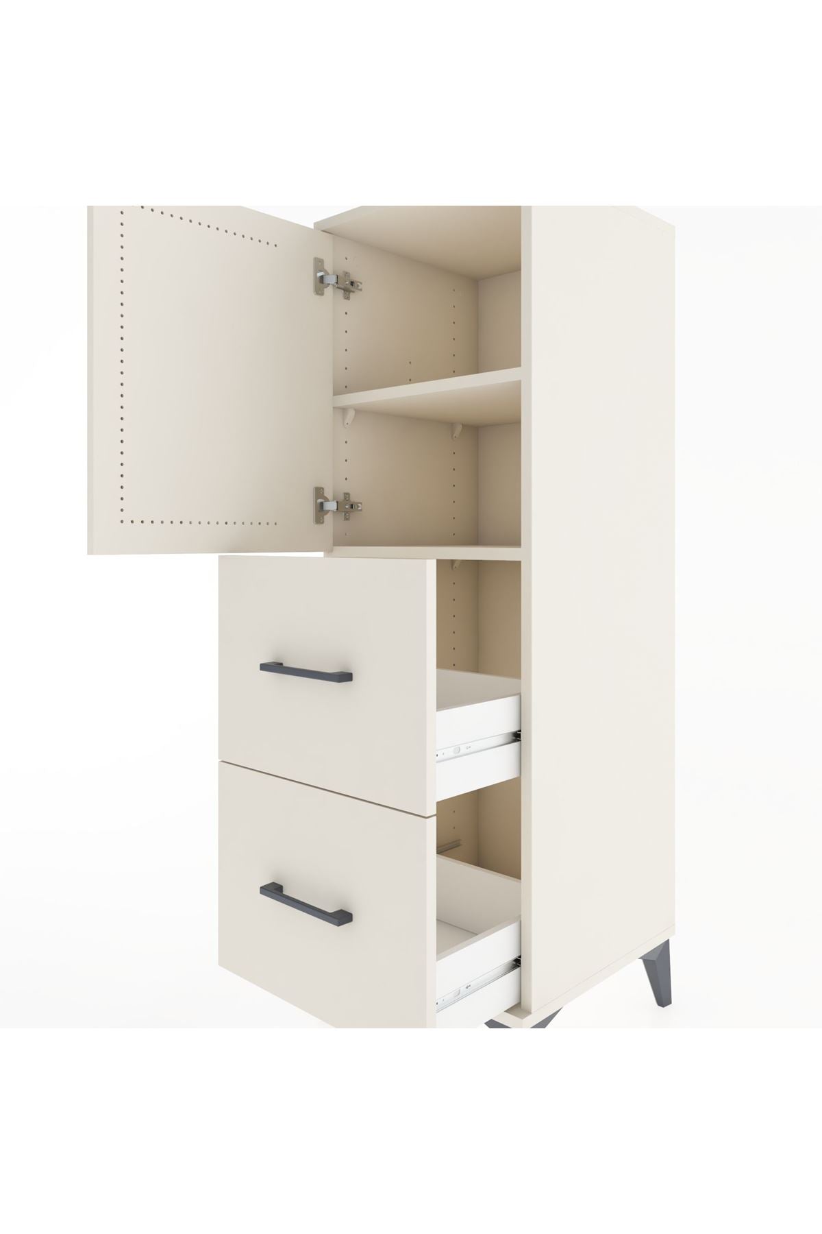 Hyperion Dolap 2 Raflı 2 Çekmeceli Tek Kapaklı 44x44x134 Aytaşı-Aytaşı