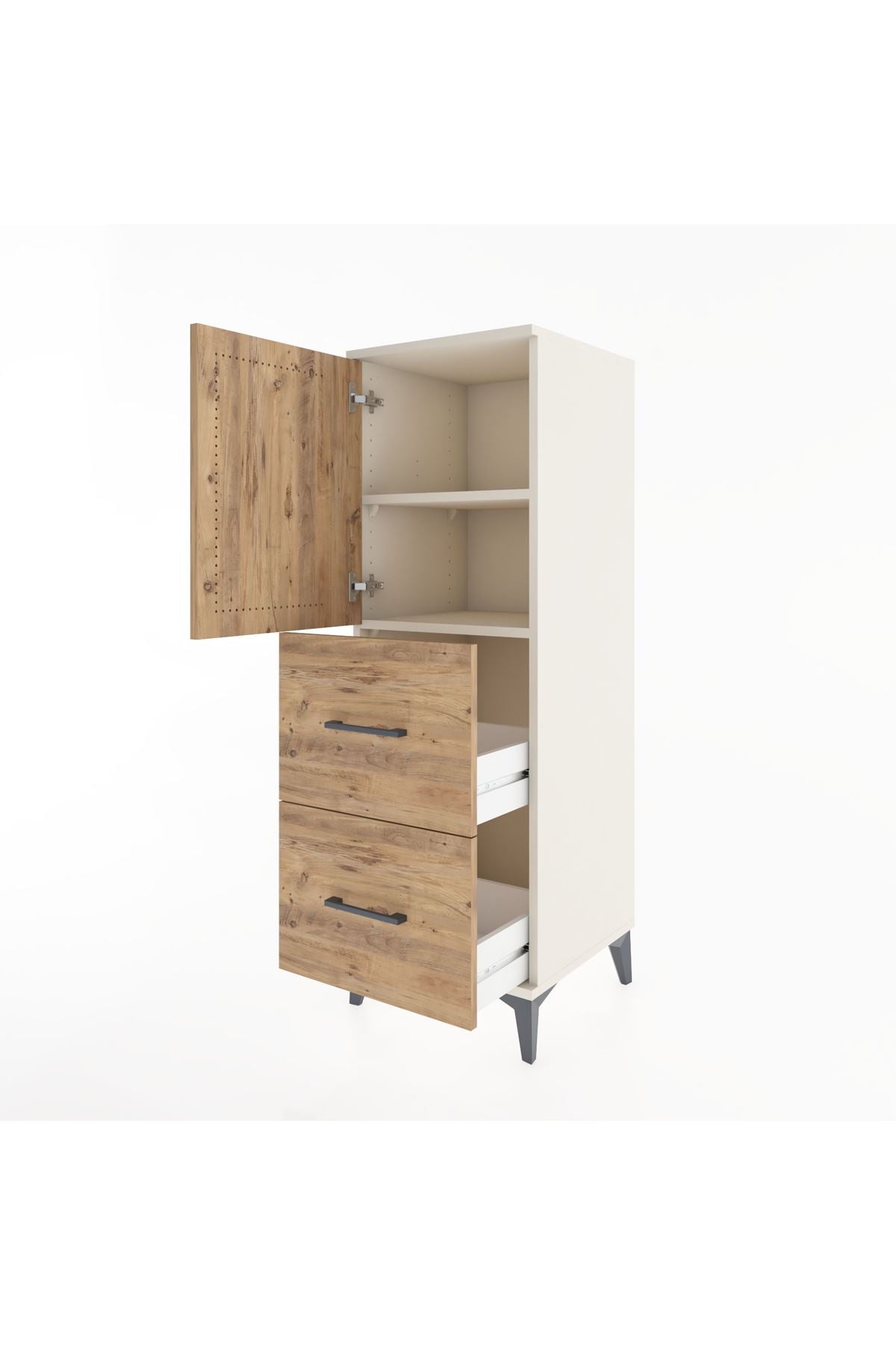 Hyperion Dolap 2 Raflı 2 Çekmeceli Tek Kapaklı 44x44x134 Aytaşı-Çam