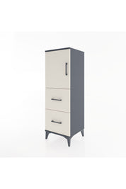 Hyperion Dolap 2 Raflı 2 Çekmeceli Tek Kapaklı 44x44x134 Antrasit-Aytaşı