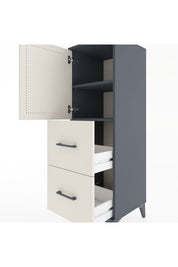 Hyperion Dolap 2 Raflı 2 Çekmeceli Tek Kapaklı 44x44x134 Antrasit-Aytaşı