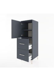 Hyperion Dolap 2 Raflı 2 Çekmeceli Tek Kapaklı 44x44x134 Antrasit-Antrasit