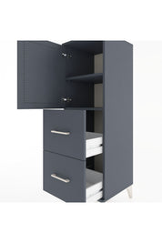 Hyperion Dolap 2 Raflı 2 Çekmeceli Tek Kapaklı 44x44x134 Antrasit-Antrasit
