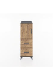 Hyperion Dolap 2 Raflı 2 Çekmeceli Tek Kapaklı 44x44x134 Antrasit-Çam