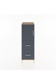 Hyperion Dolap 2 Raflı 2 Çekmeceli Tek Kapaklı 44x44x134 Çam-Antrasit