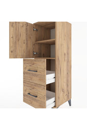 Hyperion Dolap 2 Raflı 2 Çekmeceli Tek Kapaklı 44x44x134 Çam-Çam