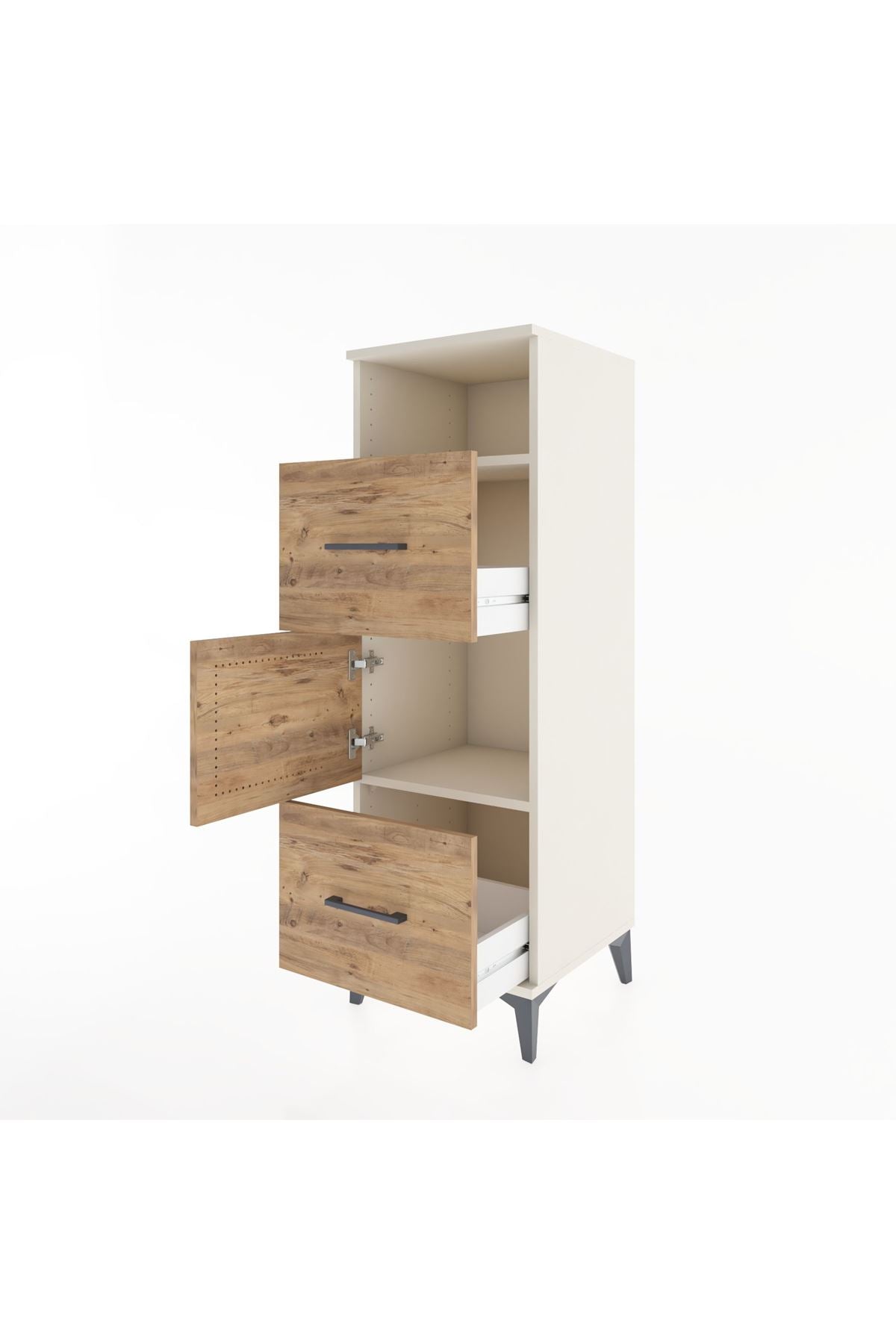 Hyperion Dolap 2 Raflı 2 Çekmeceli Tek Kapaklı 44x44x134 Aytaşı-Çam