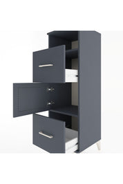 Hyperion Dolap 2 Raflı 2 Çekmeceli Tek Kapaklı 44x44x134 Antrasit-Antrasit