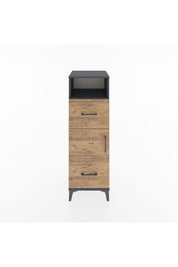 Hyperion Dolap 2 Raflı 2 Çekmeceli Tek Kapaklı 44x44x134 Antrasit-Çam