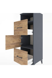 Hyperion Dolap 2 Raflı 2 Çekmeceli Tek Kapaklı 44x44x134 Antrasit-Çam