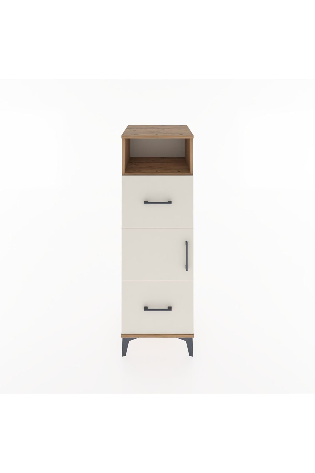 Hyperion Dolap 2 Raflı 2 Çekmeceli Tek Kapaklı 44x44x134 Çam-Aytaşı