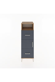 Hyperion Dolap 2 Raflı 2 Çekmeceli Tek Kapaklı 44x44x134 Çam-Antrasit