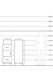 Hyperion Dolap 2 Raflı 2 Çekmeceli Tek Kapaklı 44x44x134 Çam-Antrasit