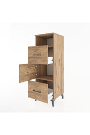 Hyperion Dolap 2 Raflı 2 Çekmeceli Tek Kapaklı 44x44x134 Çam-Çam