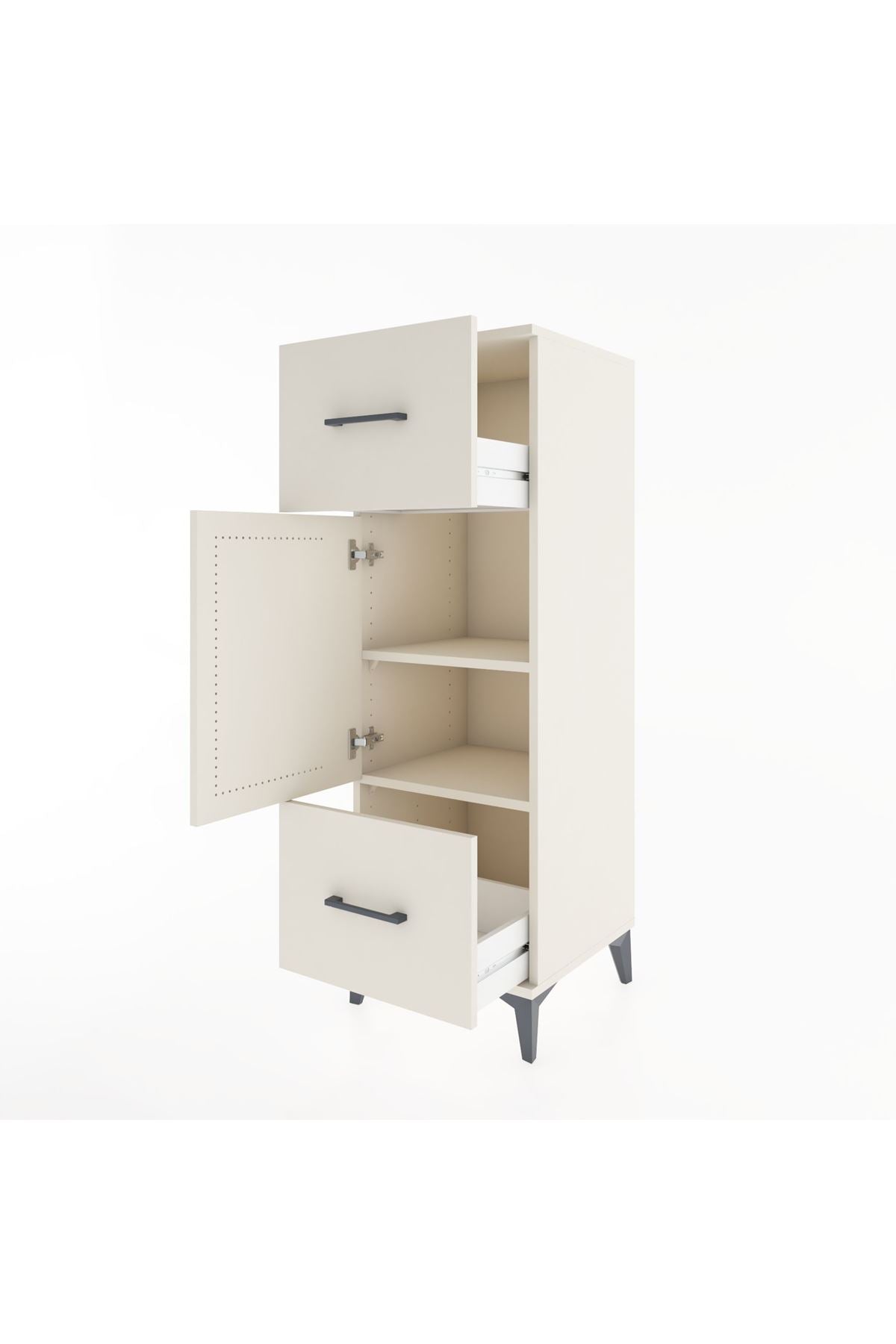 Hyperion Dolap 2 Raflı 2 Çekmeceli Tek Kapaklı 44x44x134 Aytaşı-Aytaşı