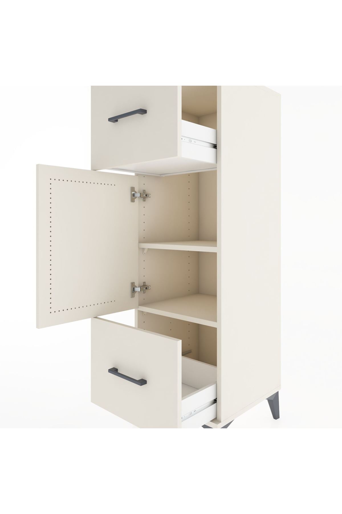 Hyperion Dolap 2 Raflı 2 Çekmeceli Tek Kapaklı 44x44x134 Aytaşı-Aytaşı