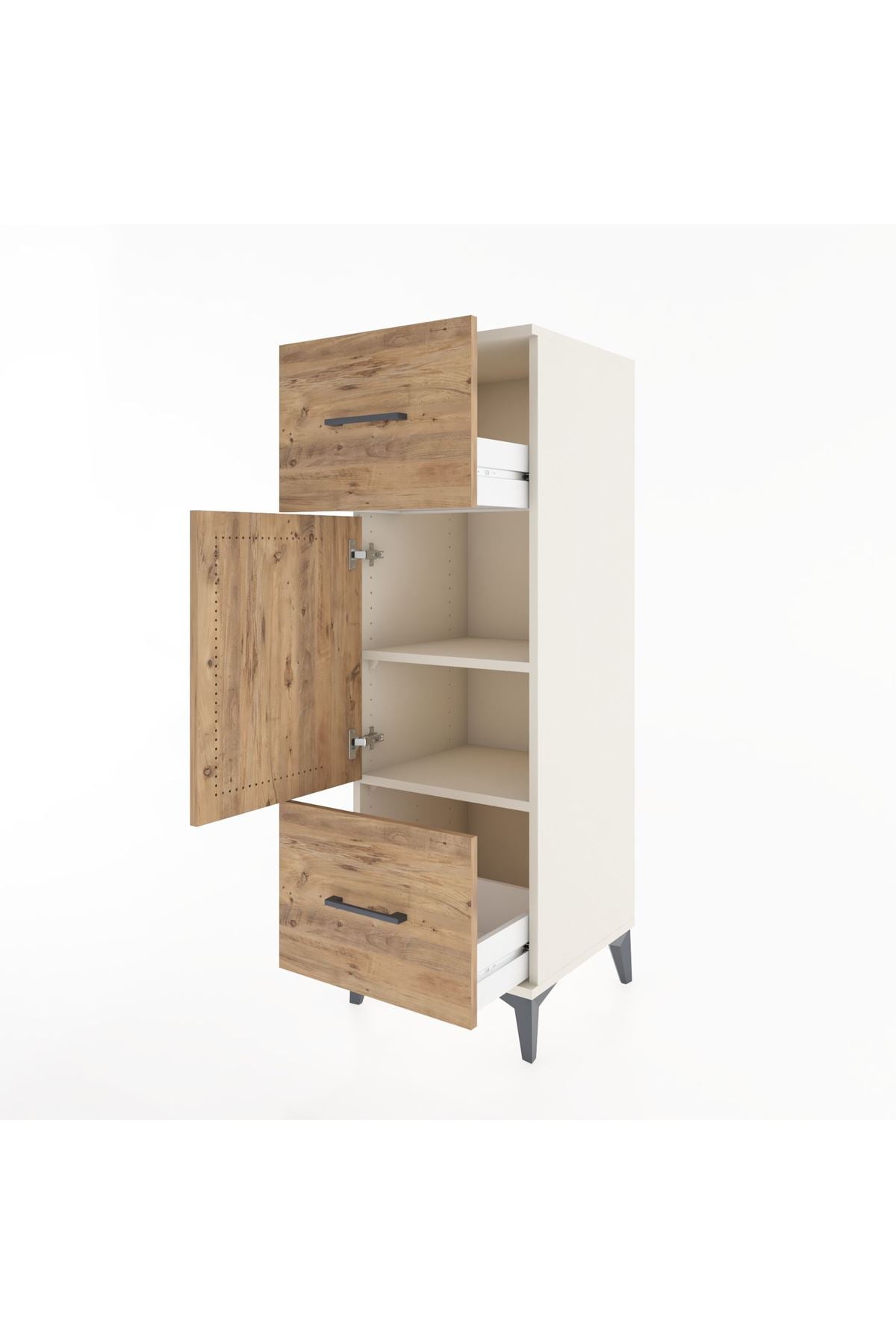 Hyperion Dolap 2 Raflı 2 Çekmeceli Tek Kapaklı 44x44x134 Aytaşı-Çam