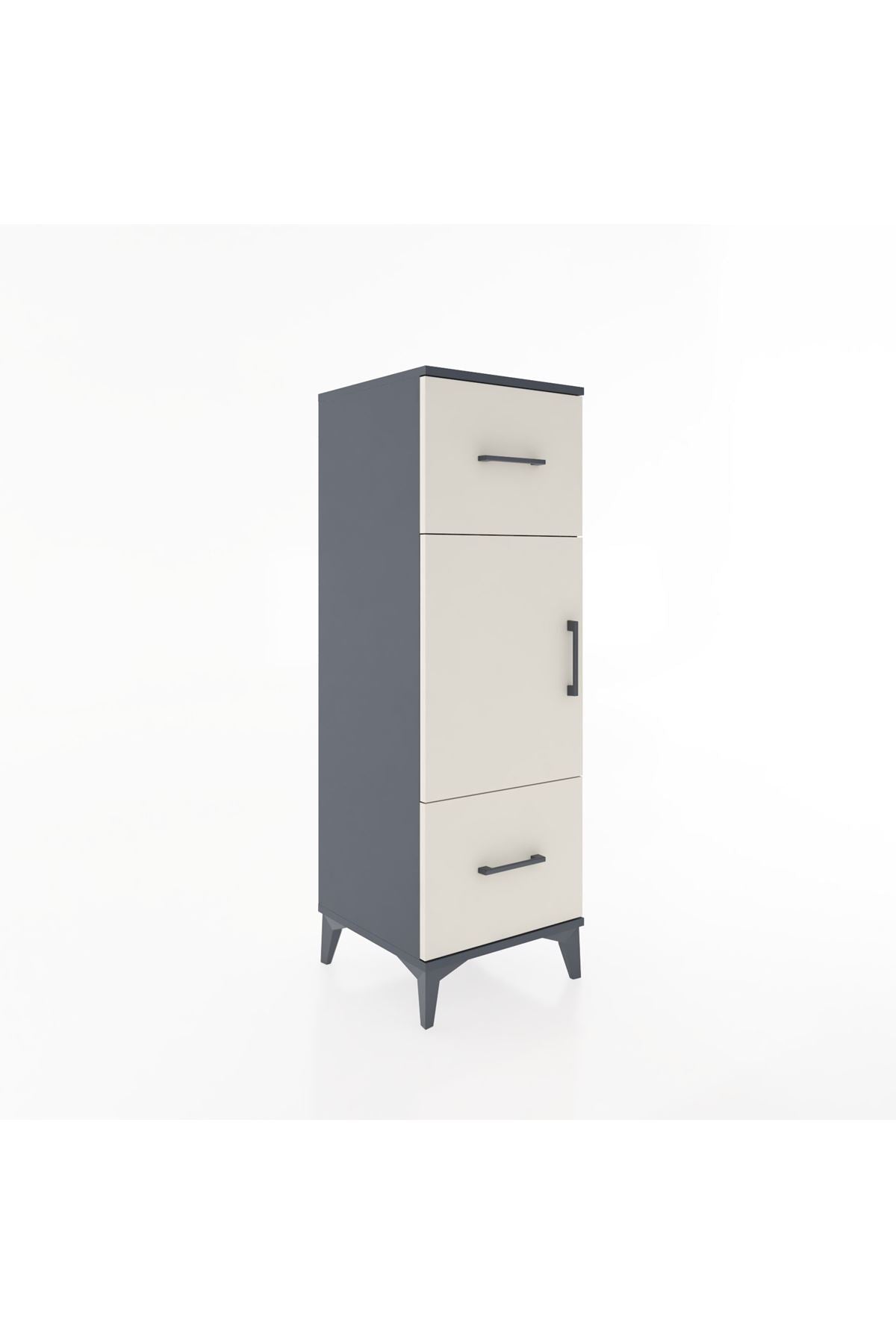 Hyperion Dolap 2 Raflı 2 Çekmeceli Tek Kapaklı 44x44x134 Antrasit-Aytaşı