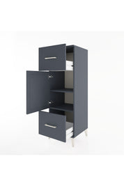 Hyperion Dolap 2 Raflı 2 Çekmeceli Tek Kapaklı 44x44x134 Antrasit-Antrasit