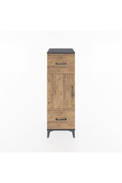 Hyperion Dolap 2 Raflı 2 Çekmeceli Tek Kapaklı 44x44x134 Antrasit-Çam