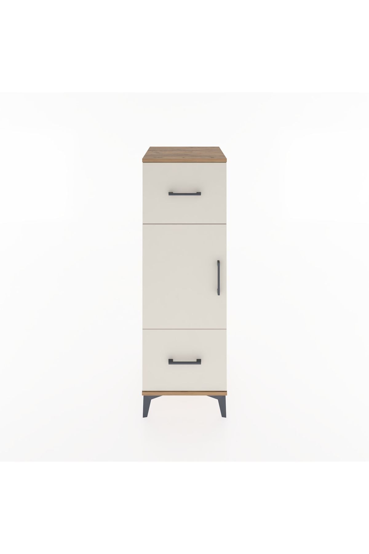 Hyperion Dolap 2 Raflı 2 Çekmeceli Tek Kapaklı 44x44x134 Çam-Aytaşı